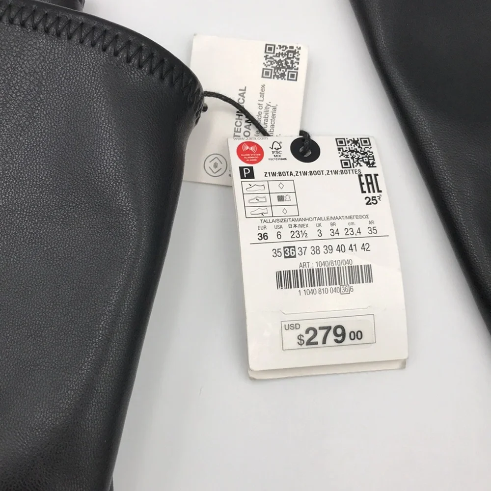 Zara black leather